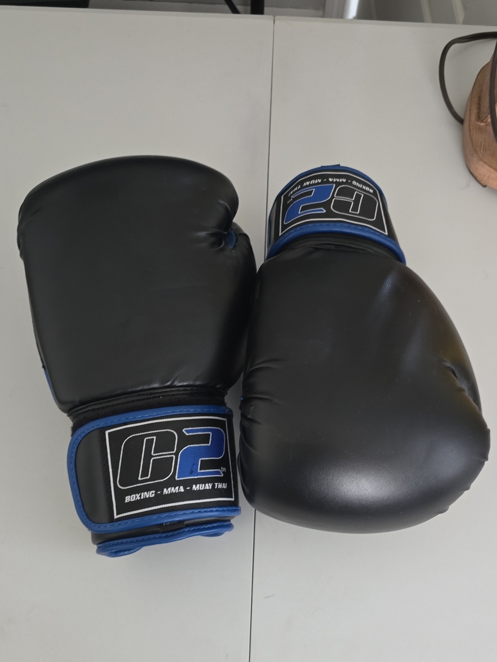 Mens Black and Blue Boxing Gloves